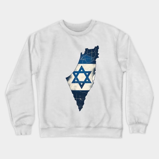ISRAEL MAP Crewneck Sweatshirt by Gold Turtle Lina